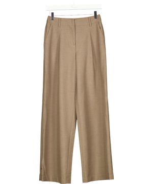 NA-KD Wide Mid Waist Pants Beige UK 4