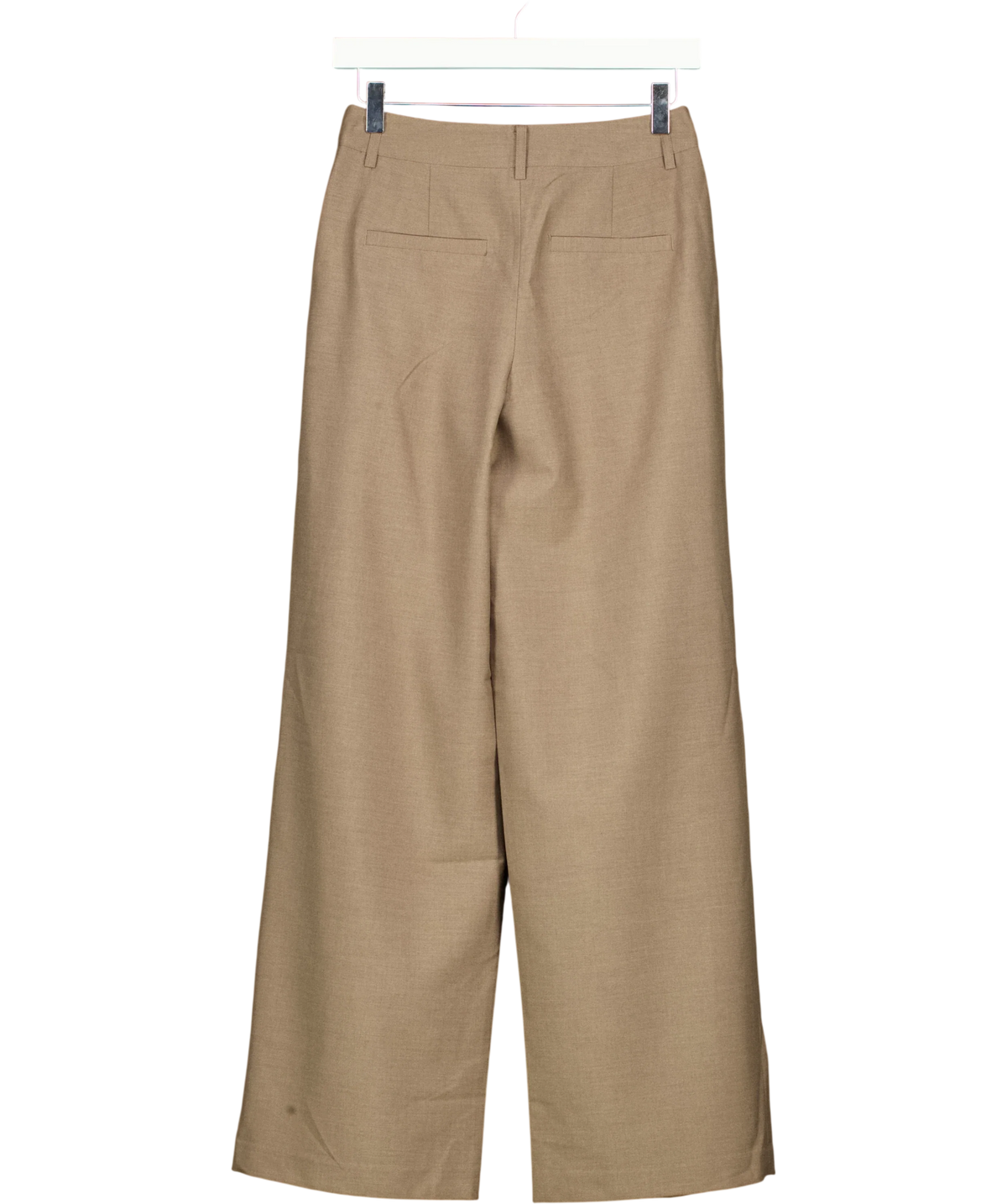 NA-KD Beige Wide Mid Waist Pants, size UK 4 — back