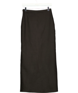 BOA Black Front Slit Midi Skirt UK XS