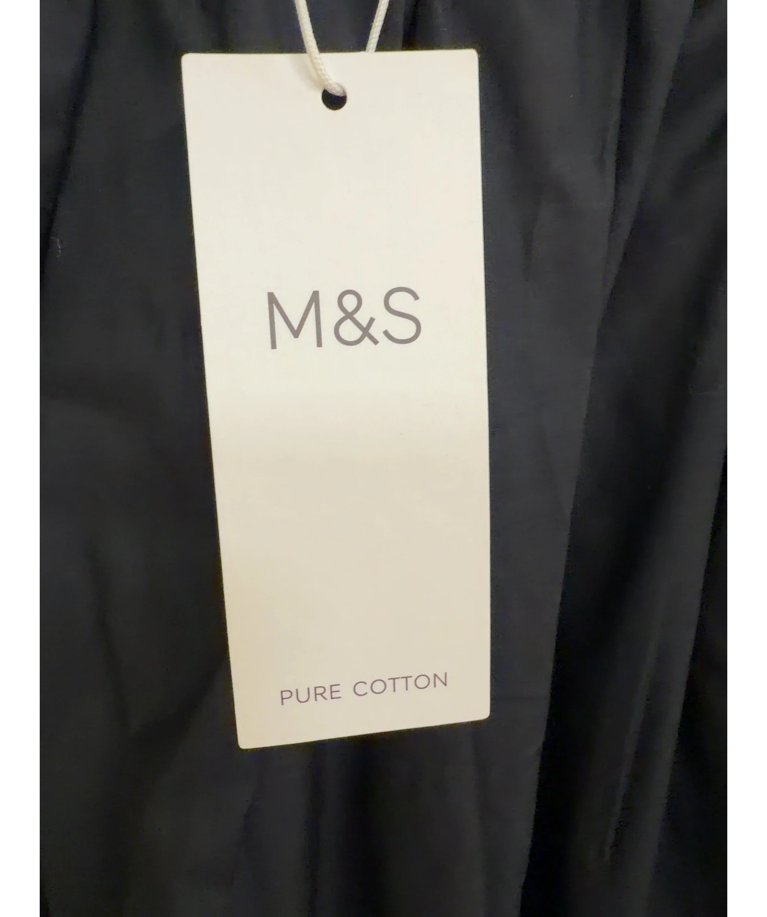M&S Black Pure Cotton Pleated Maxi Skirt, size UK 8 — detail