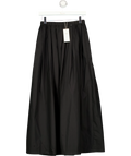 M&S Black Pure Cotton Pleated Maxi Skirt, size UK 8 — front