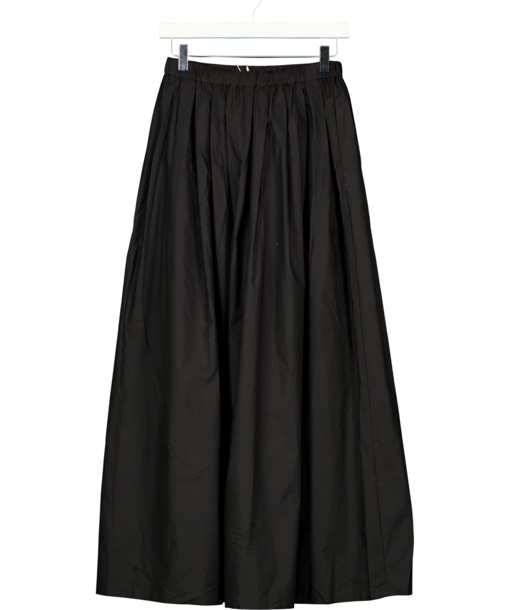 M&S Black Pure Cotton Pleated Maxi Skirt, size UK 8 — back