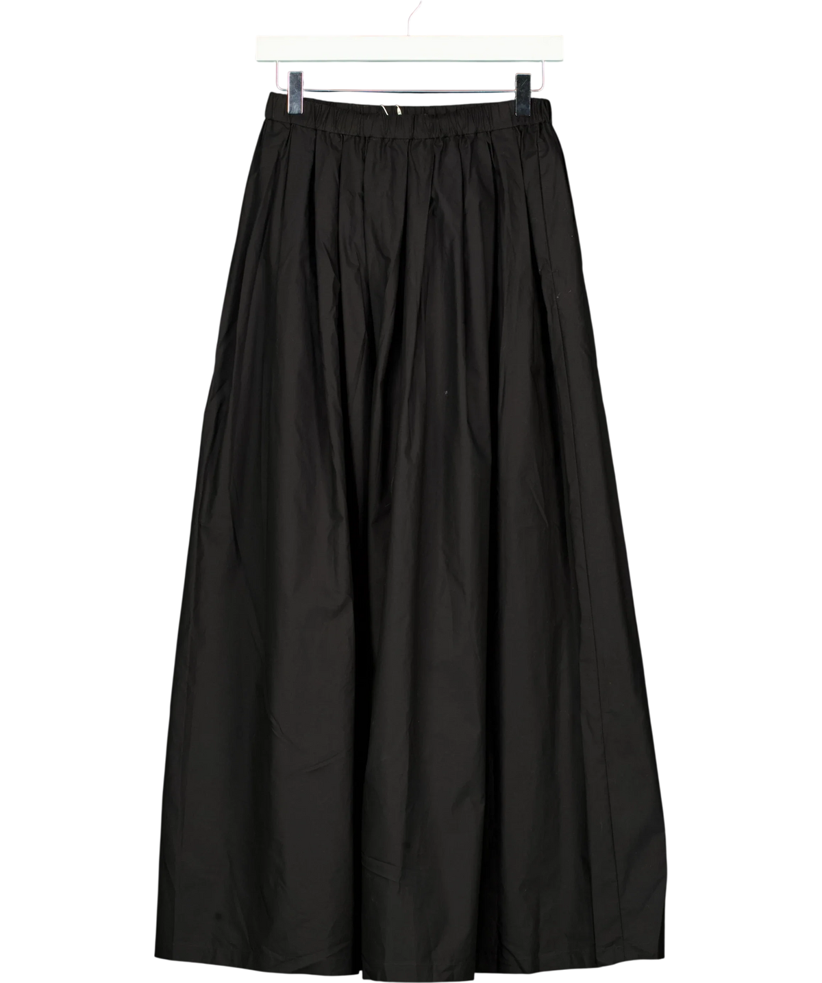 M&S Black Pure Cotton Pleated Maxi Skirt, size UK 8 — back