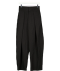 ZARA Black Pleated Balloon / Wide-Leg Trousers, size UK XS — front