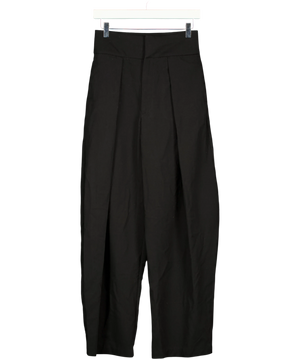 Zara Pleated Balloon Wide-Leg Trousers Black UK XS