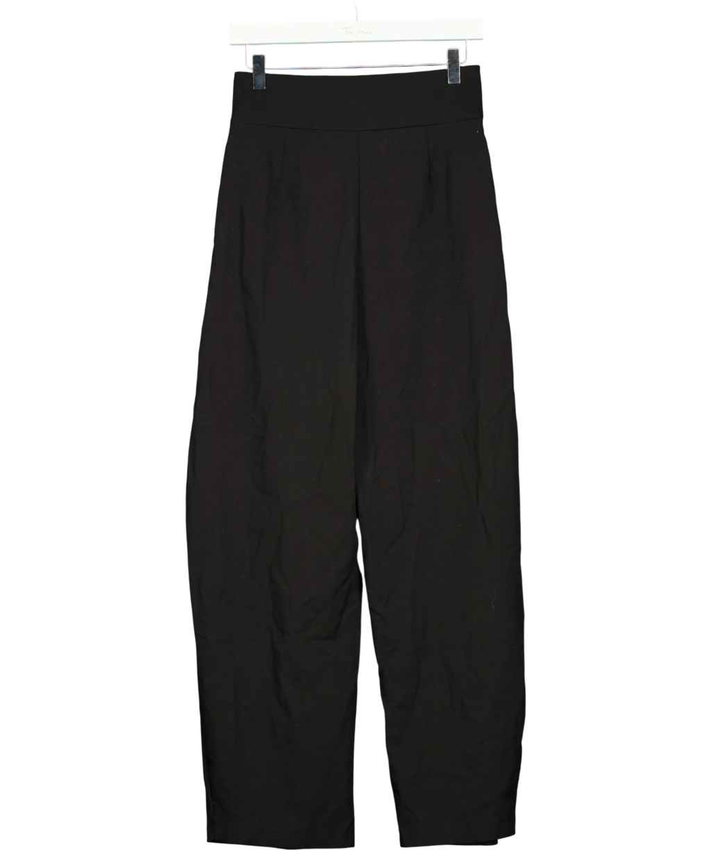 ZARA Black Pleated Balloon / Wide-Leg Trousers, size UK XS — back