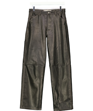 Simonett Black Faux Leather Utility Pants UK M