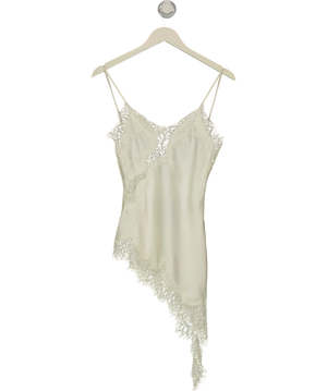 NA-KD Scallop Lace Singlet White Asymmetric UK 4
