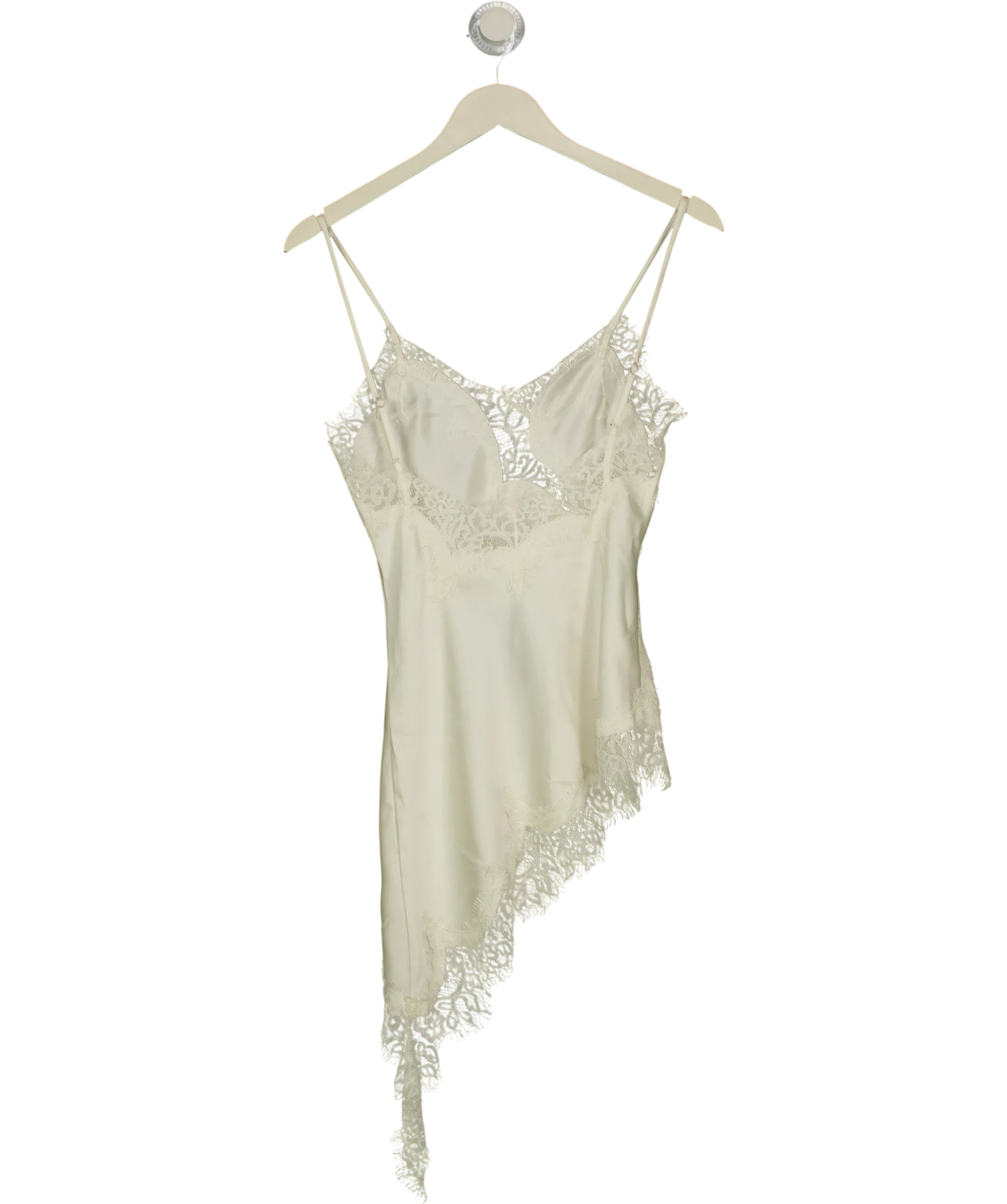 NA-KD White Scallop Lace Singlet, size UK 4 — back