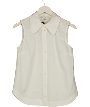 M&S White Ruffle Blouse UK 6