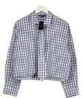 Maje Blue Rhinestone Shirt with Removable Tie, size UK 8 — front