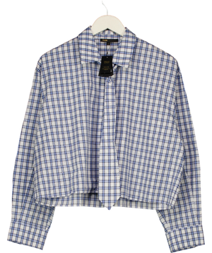 Maje Rhinestone Shirt with Removable Tie Blue UK 8