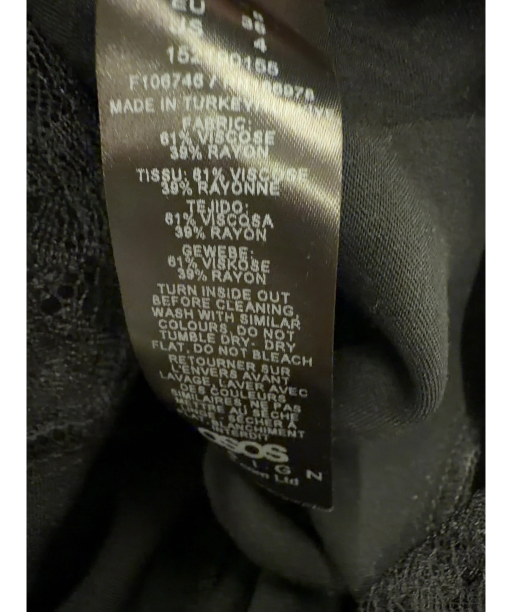 ASOS Black Colour, size UK 8 — label