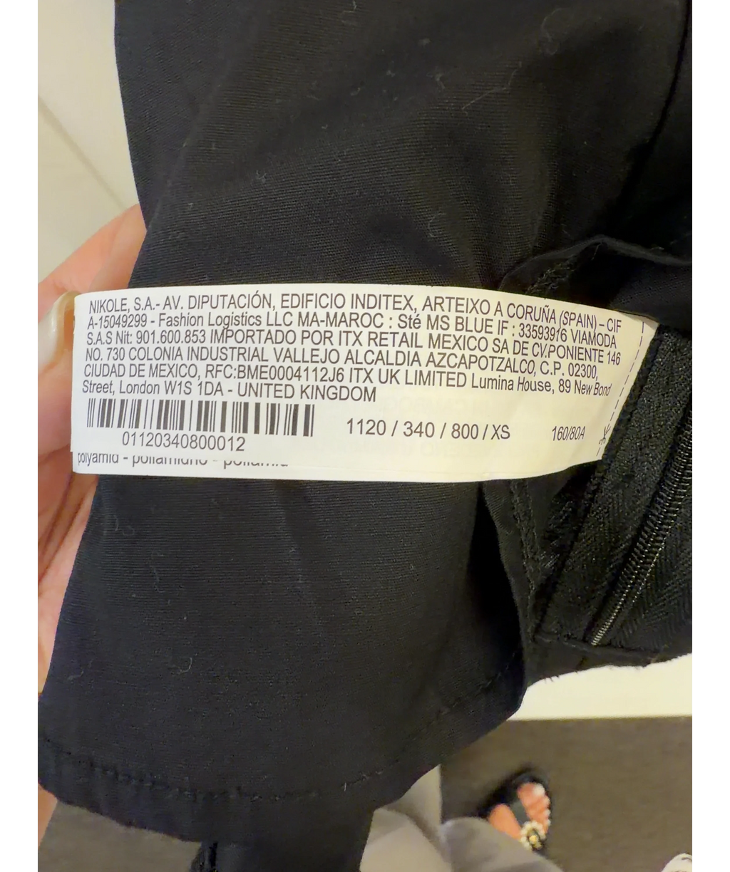 Lefties Black Colour, size UK XS — label