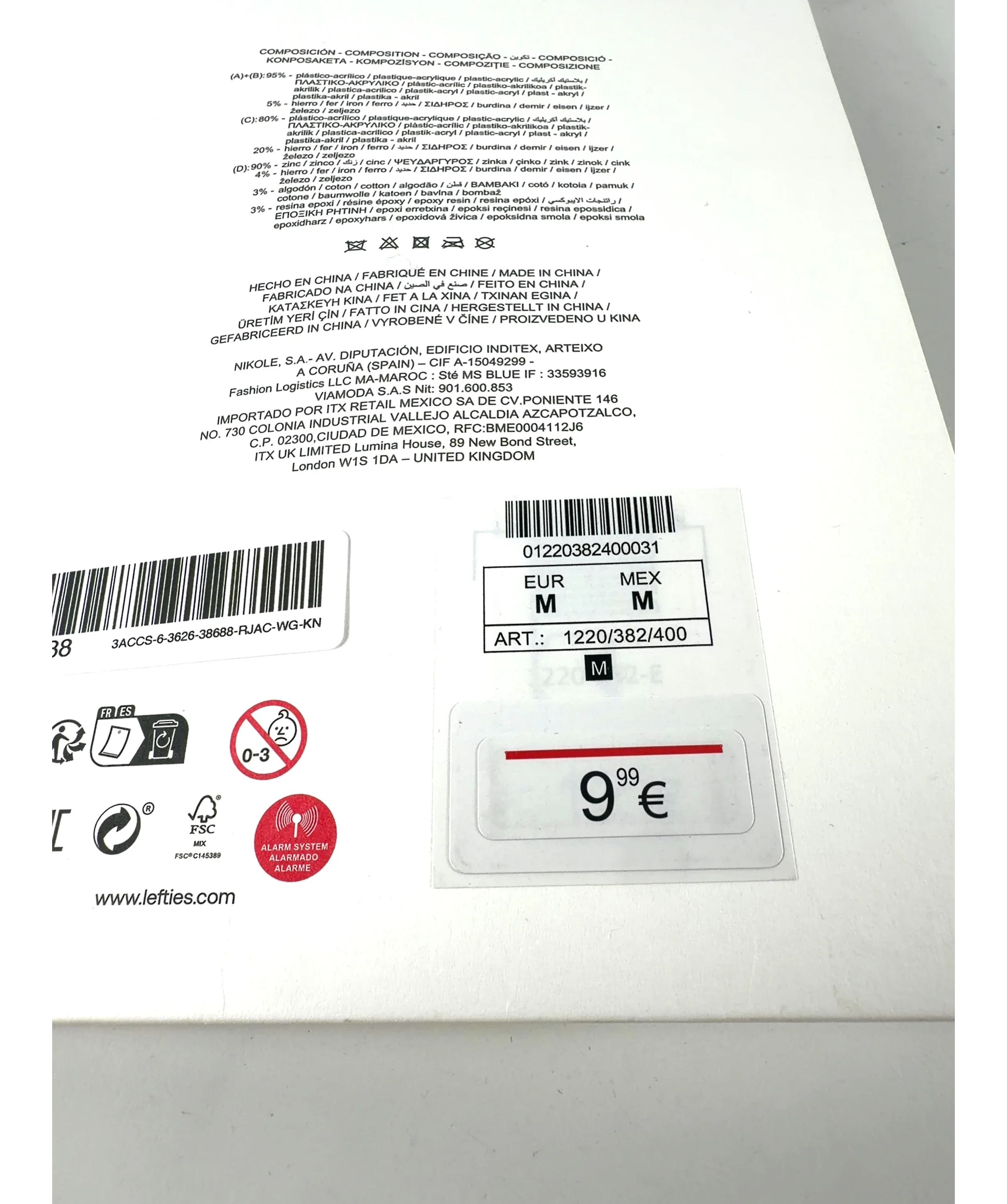 Lefties Blue Colour, size UK M — label