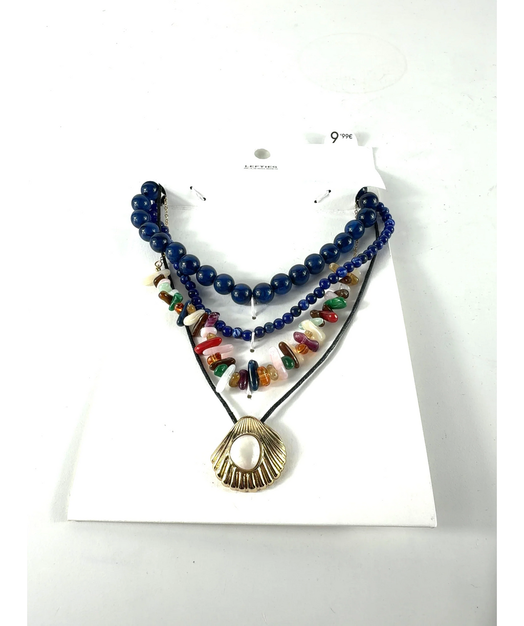 Lefties Blue And Metallic Shell Necklace UK M — Materials