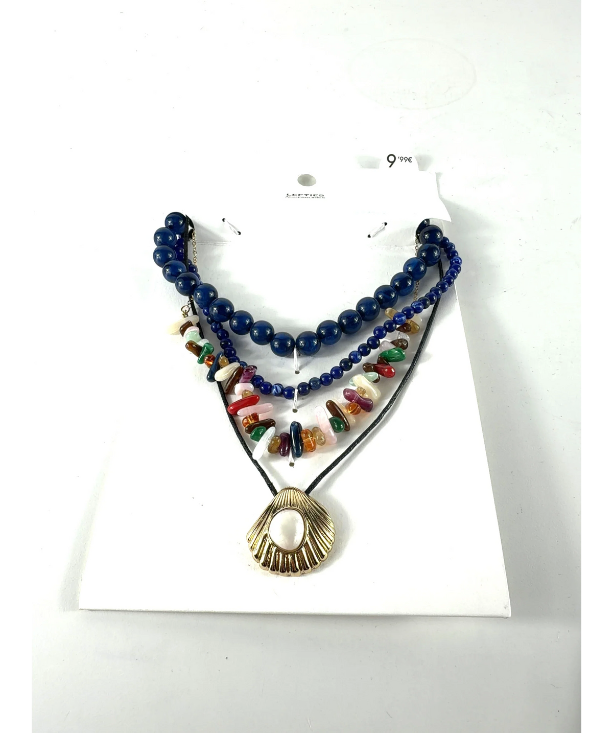 Lefties Blue And Metallic Shell Necklace UK M — Materials
