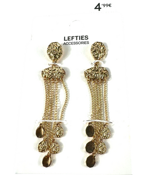 Lefties Metallic Hammered Fringe Coin Earrings One Size