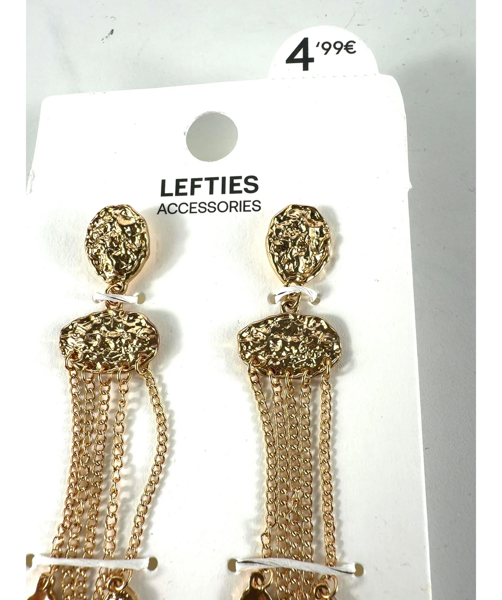 Lefties Metallic Hammered Fringe Coin Earrings One Size — Materials
