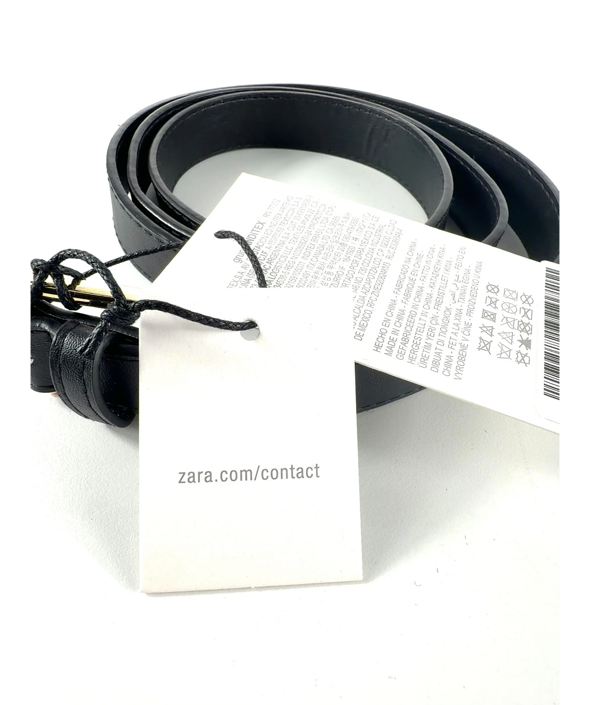 Zara Black and Metallic Gold Buckle Belt — Brand