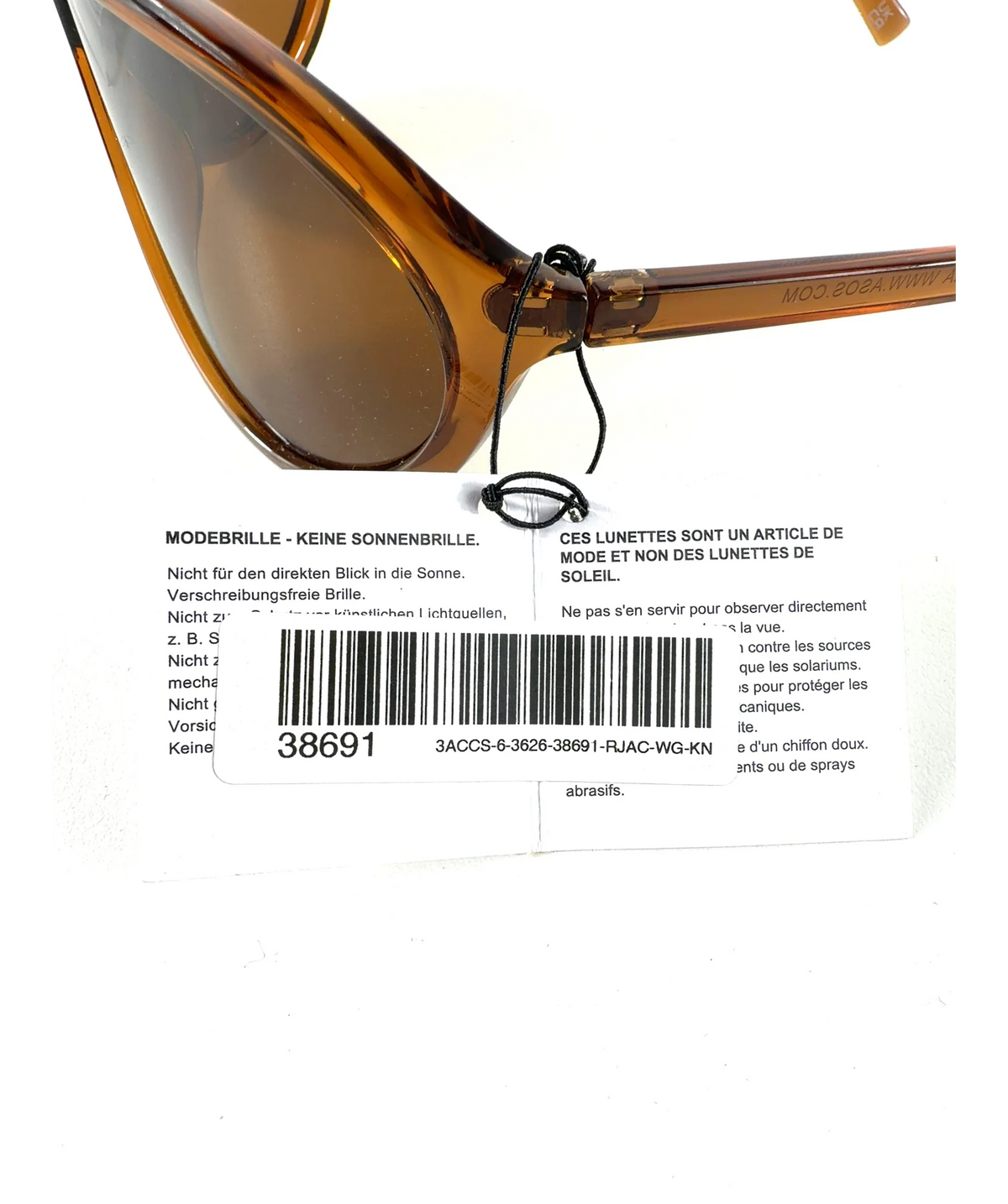 ASOS Brown Translucent Oversized Sunglasses One Size — Materials