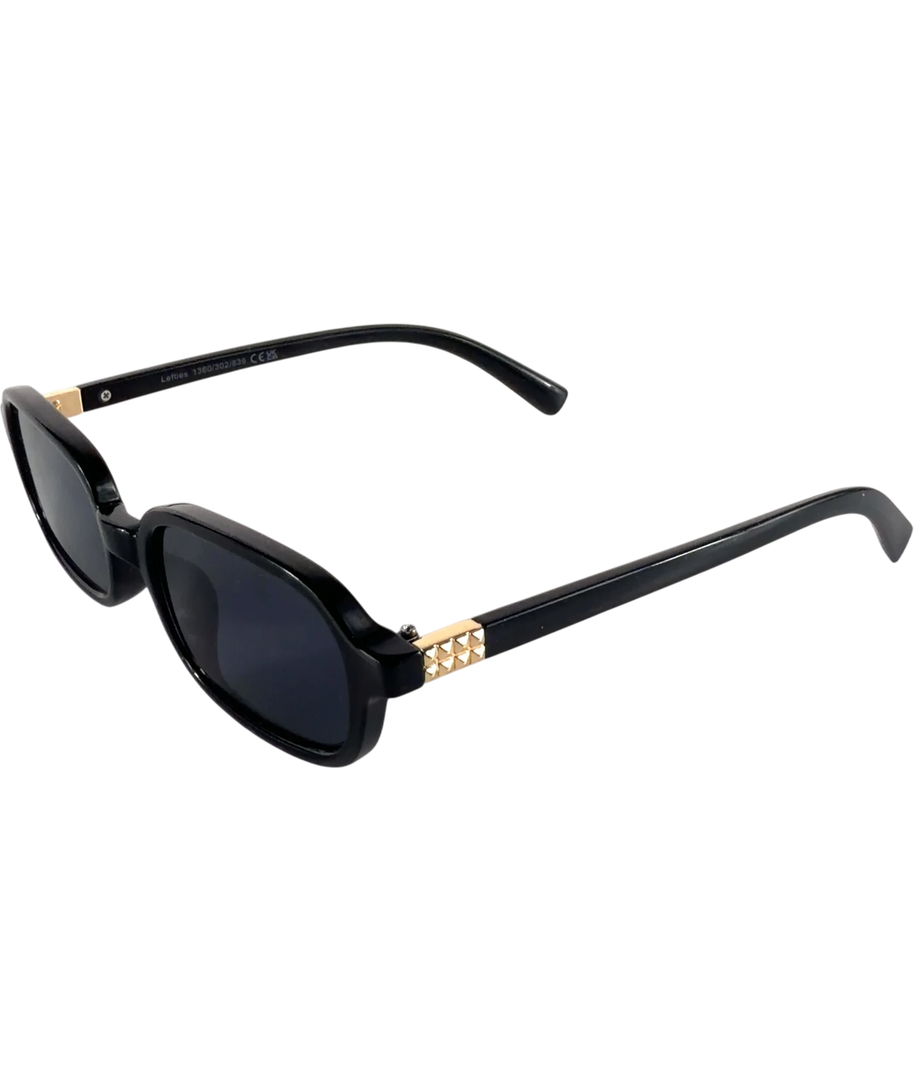Lefties Small Rectangular Glasses Black Metallic — Back