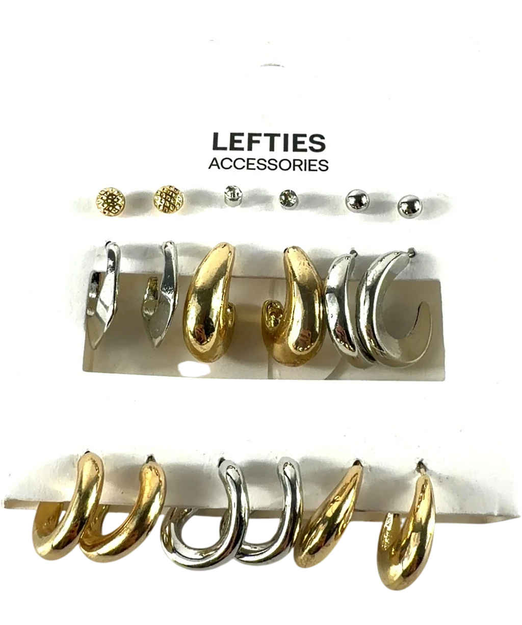Lefties Metallic mismatched earring set — front