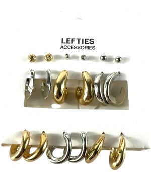 Lefties Mismatched Earring Set Metallic One Size