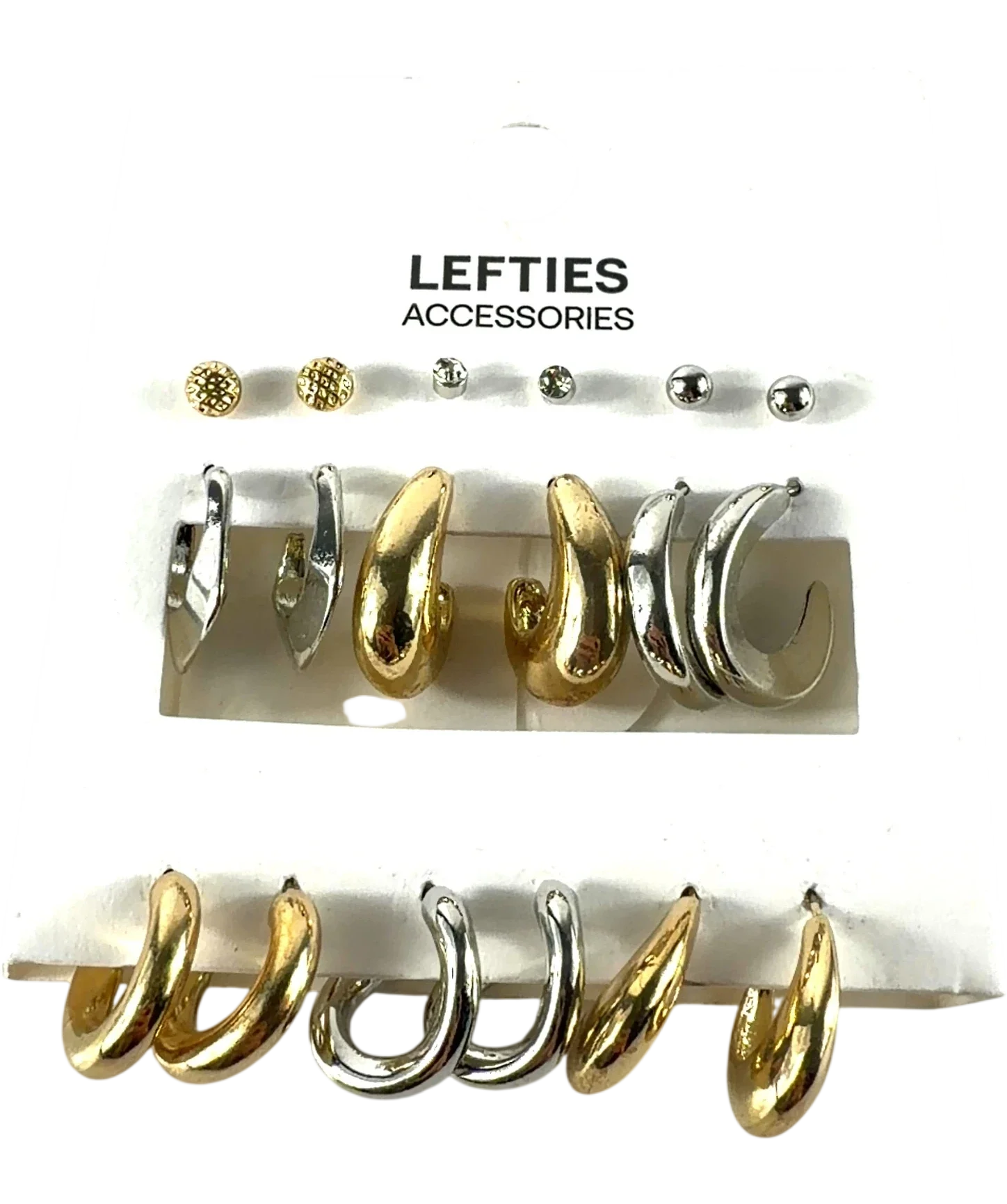 Lefties Metallic mismatched earring set — front