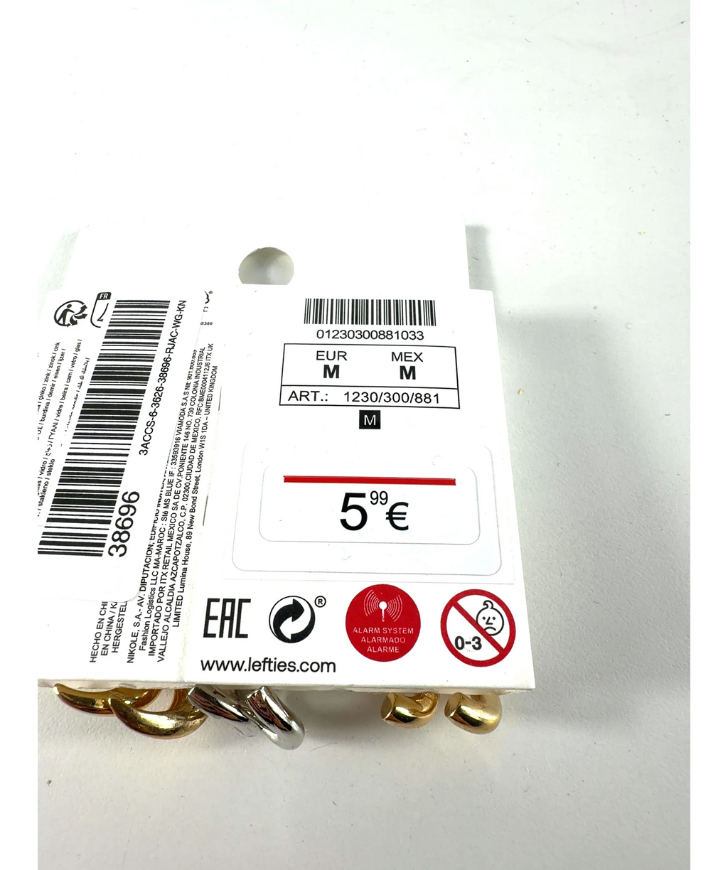 Lefties Metallic mismatched earring set — label