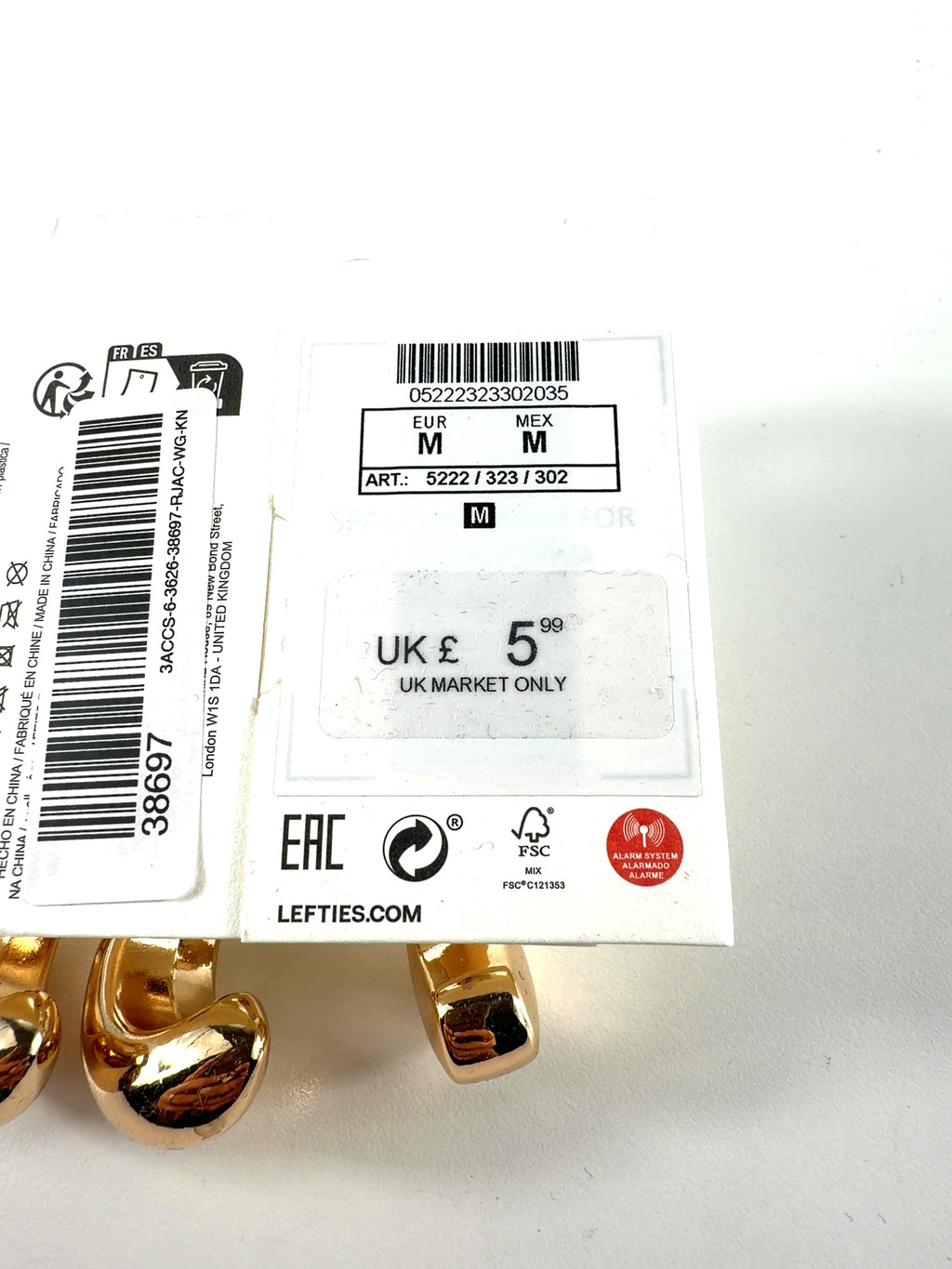 Lefties gold Colour — care label