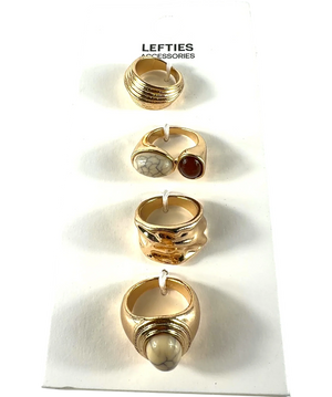 Lefties Stone Rings Metallic Uk M