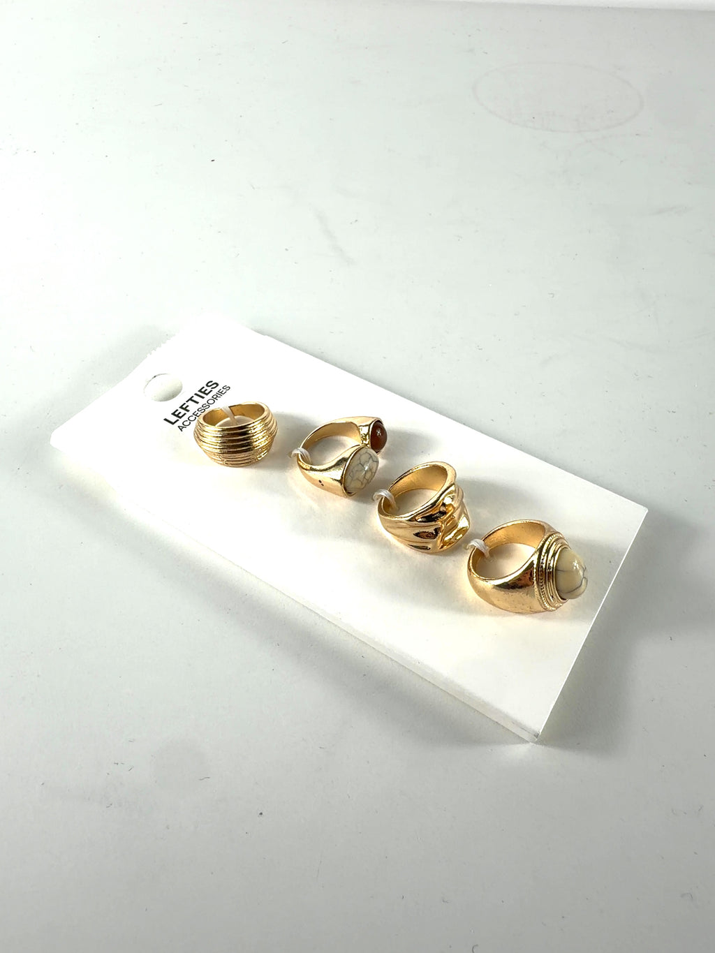Lefties gold Stone rings, size UK M — back