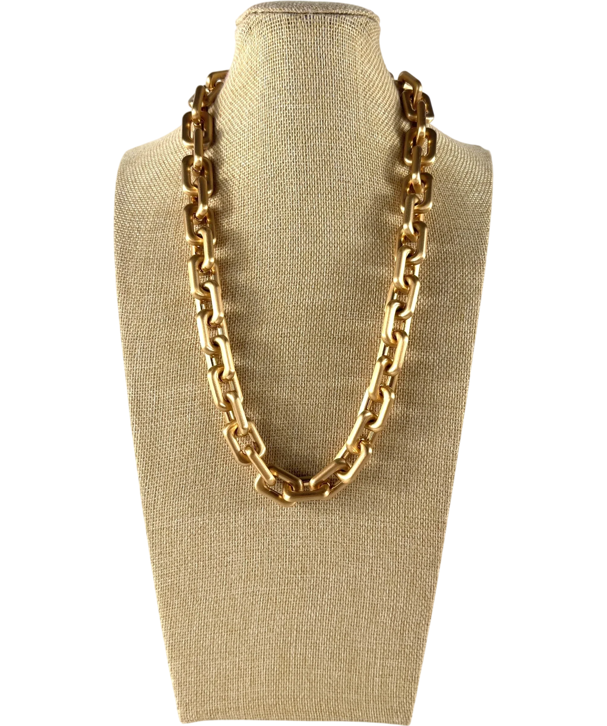 ARRANGE gold chunky metallic chain necklace — front