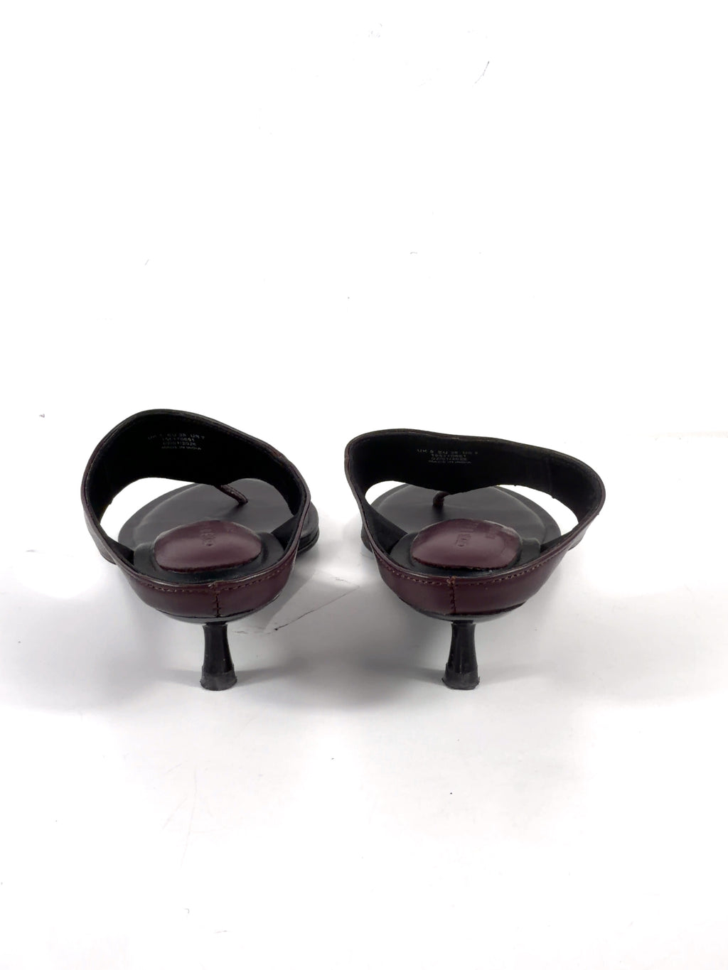 ASOS burgundy Helix premium heeled toe thongs, size UK 5 EU 38 👠 — back
