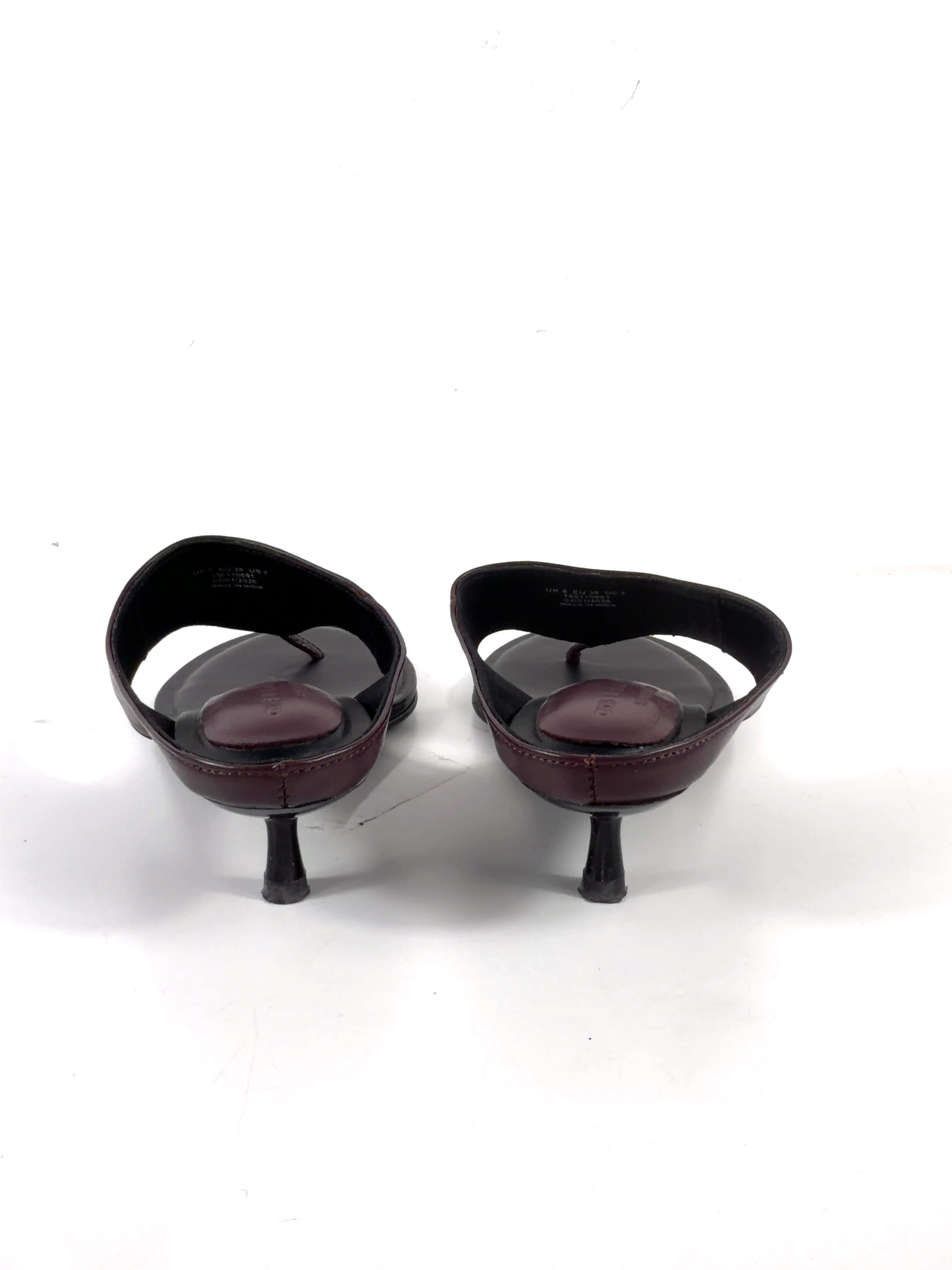 ASOS burgundy Helix premium heeled toe thongs, size UK 5 EU 38 👠 — back