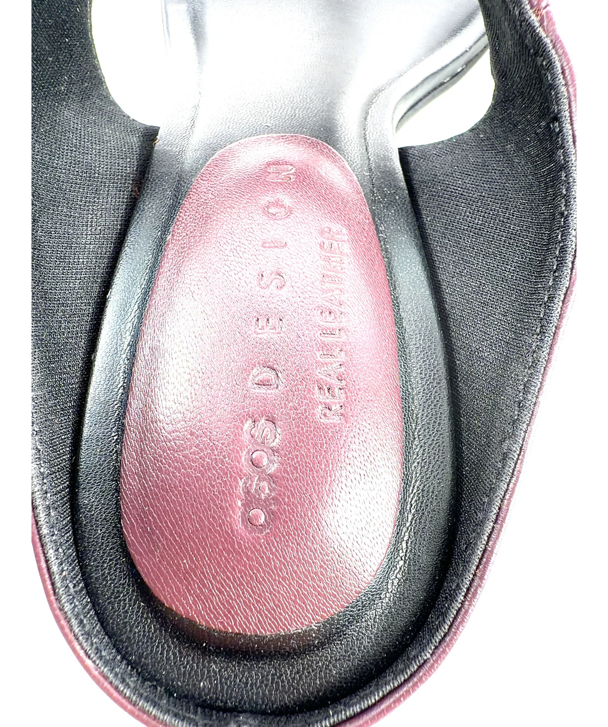 ASOS BURGUNDY Helix Premium Heeled Toe Thongs  UK 5 — Brand