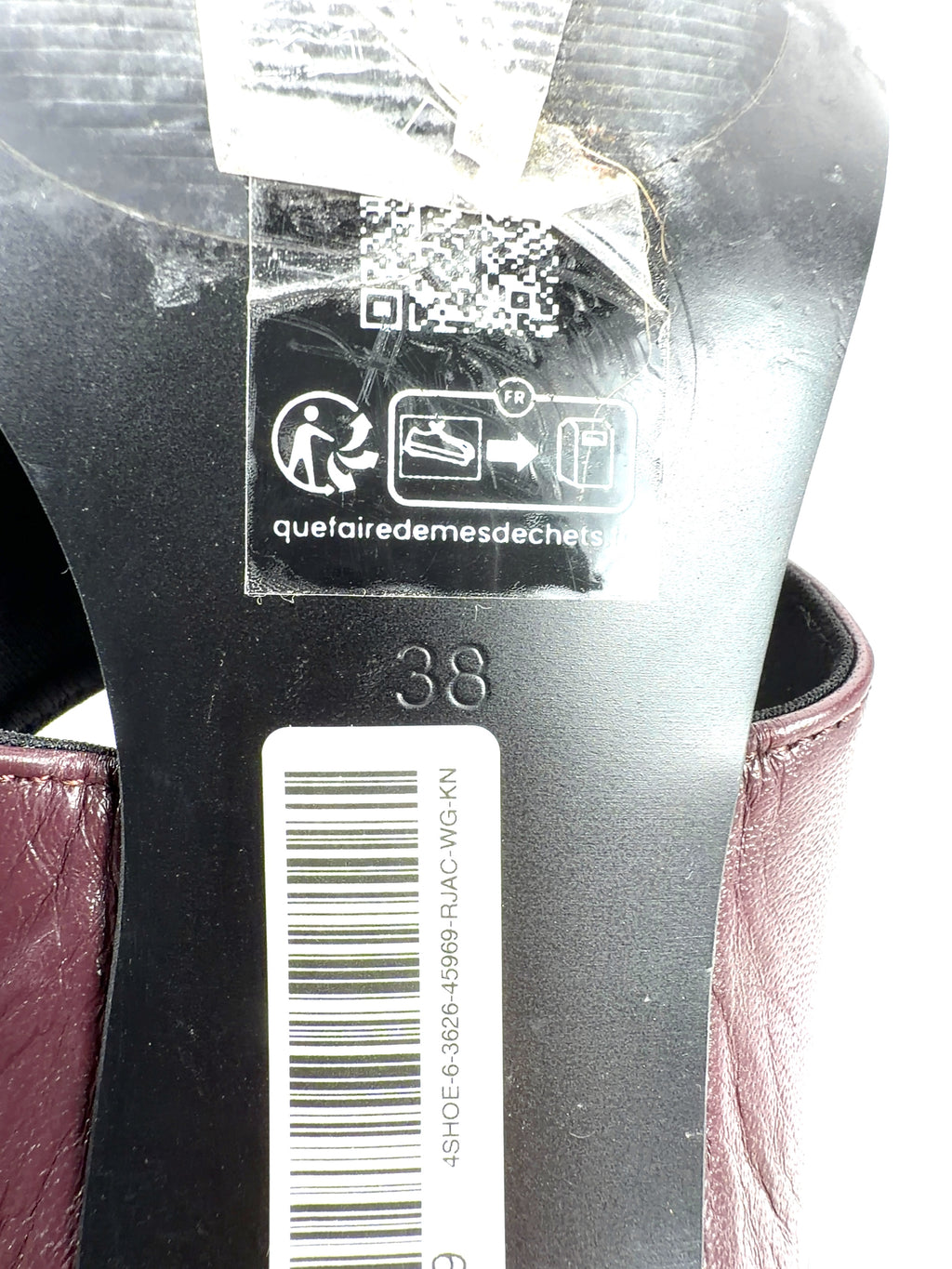ASOS burgundy Helix premium heeled toe thongs, size UK 5 EU 38 👠 — fabric detail