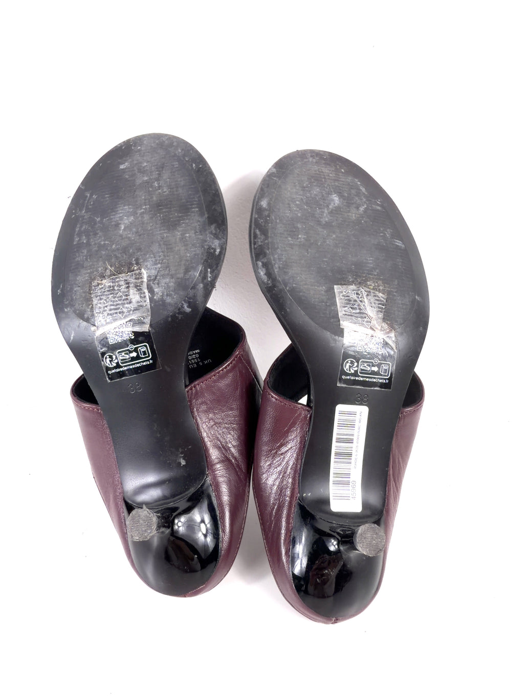 ASOS burgundy Helix premium heeled toe thongs, size UK 5 EU 38 👠 — view 8