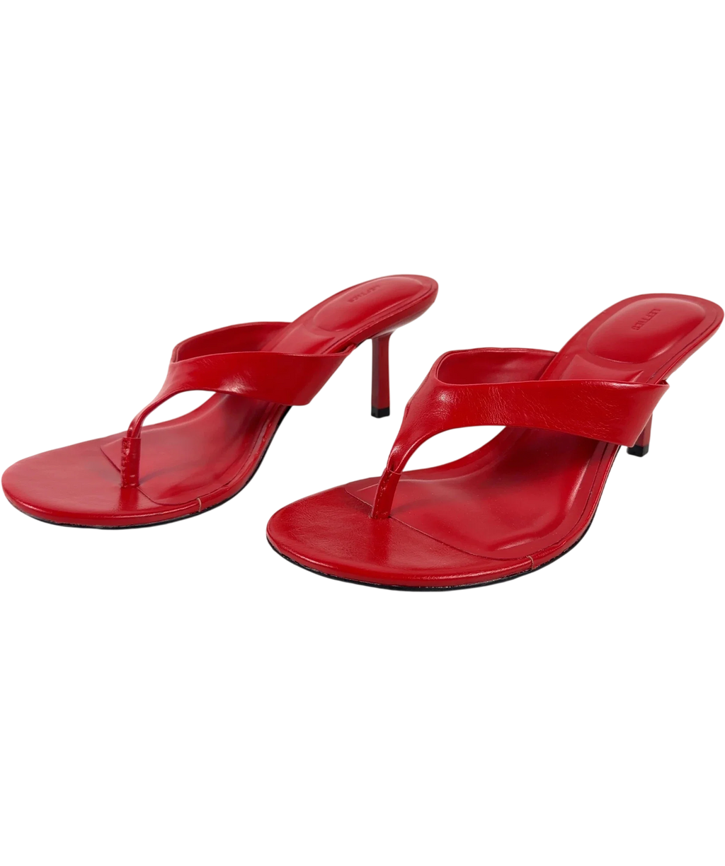 Lefties Red Thong Heeled Sandals, size UK 5 EU 38 👠 — label