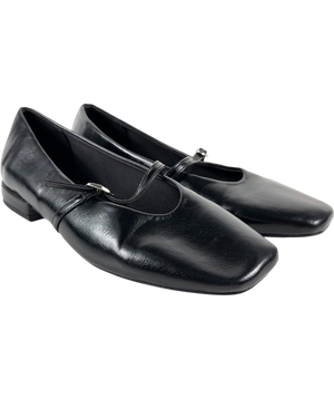 NA-KD Strap Detail Ballerinas Black Square Toe UK 5
