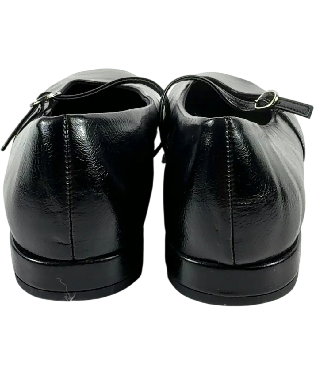 NA-KD Strap Detail Ballerinas Black Square Toe UK 5 — Back