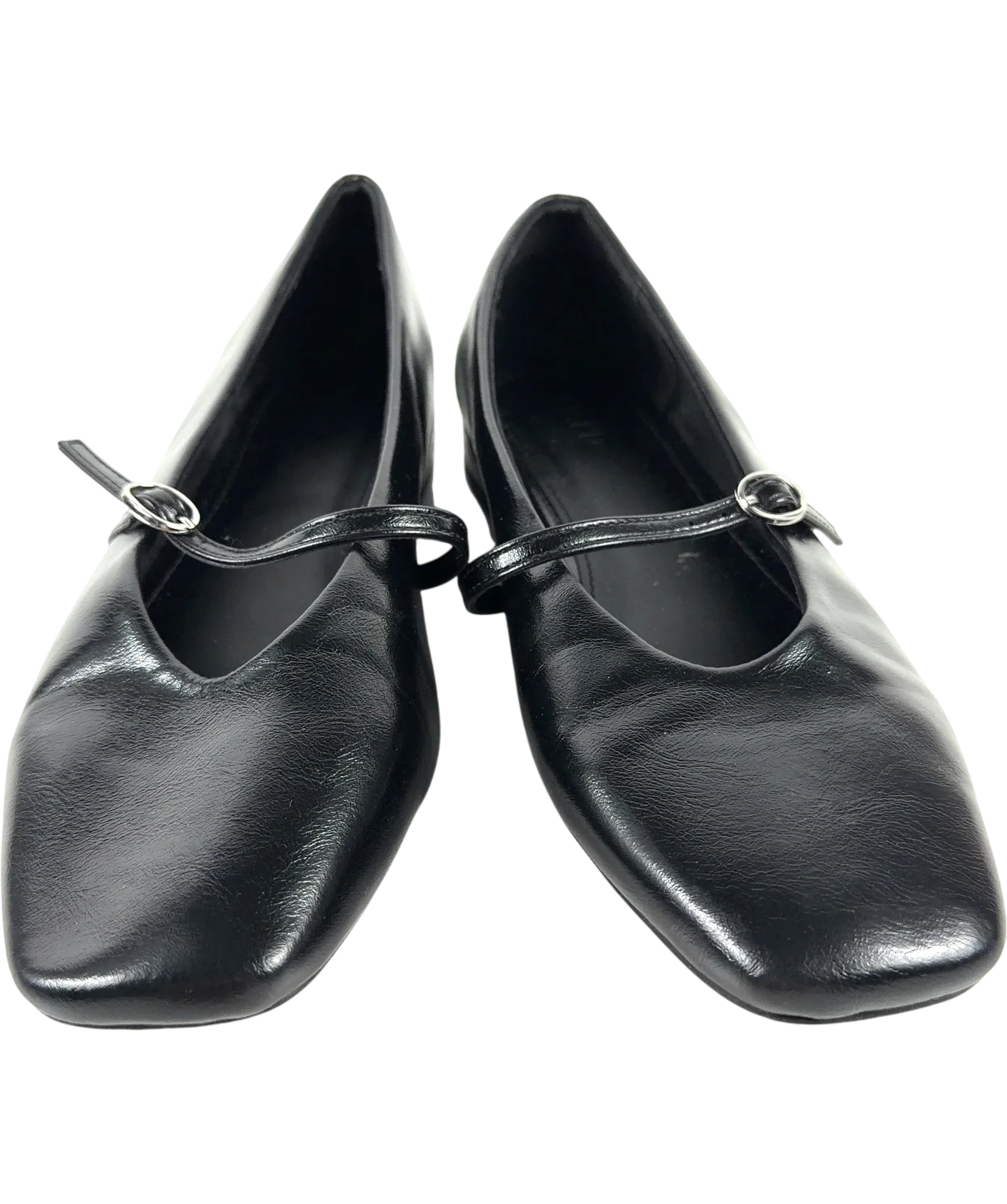 NA-KD Black Strap Detail Ballerinas / Mary Jane Flats, size UK 5 EU 38 👠 — detail