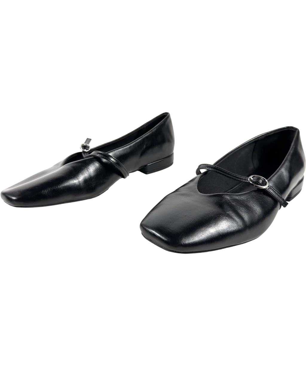 NA-KD Black Strap Detail Ballerinas / Mary Jane Flats, size UK 5 EU 38 👠 — label