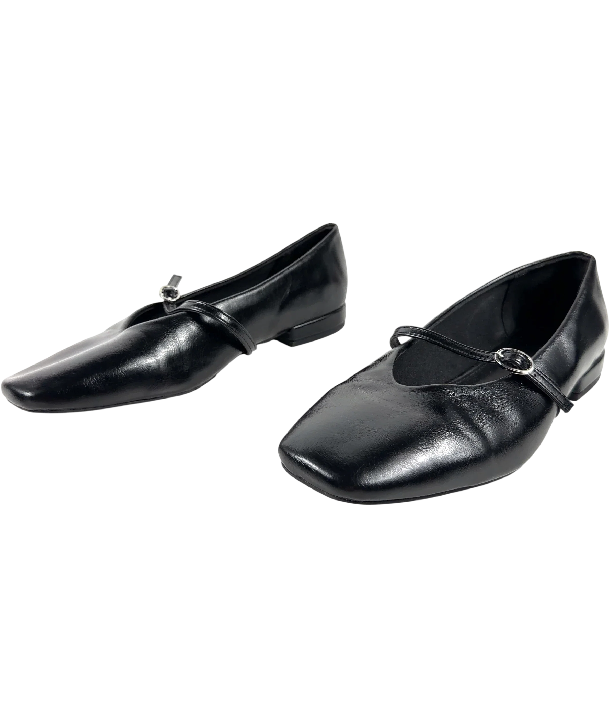 NA-KD Black Strap Detail Ballerinas / Mary Jane Flats, size UK 5 EU 38 👠 — label