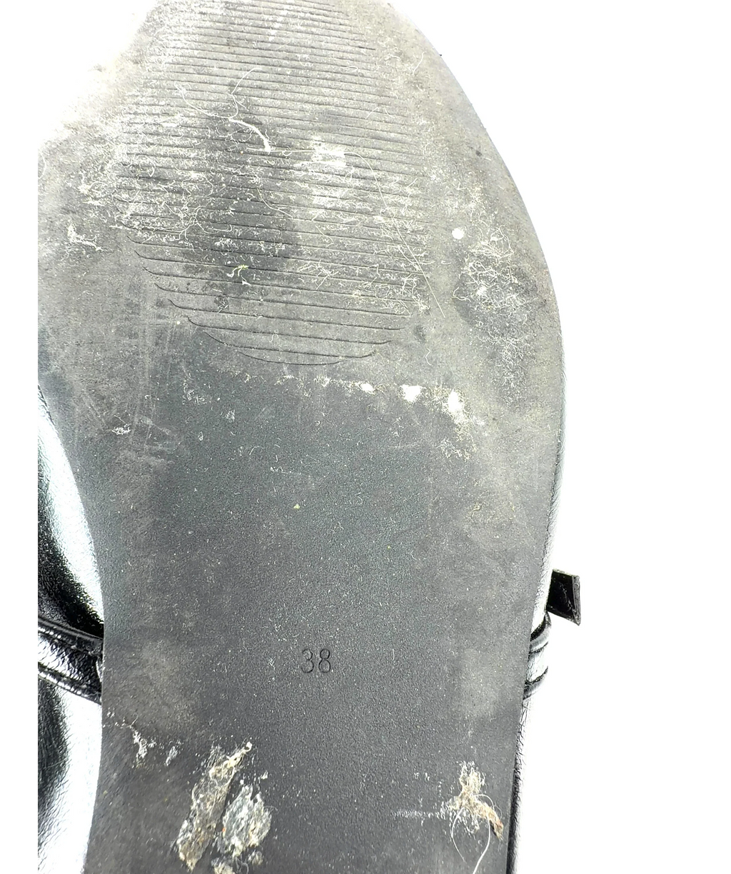 NA-KD Strap Detail Ballerinas Black Square Toe UK 5 — Size