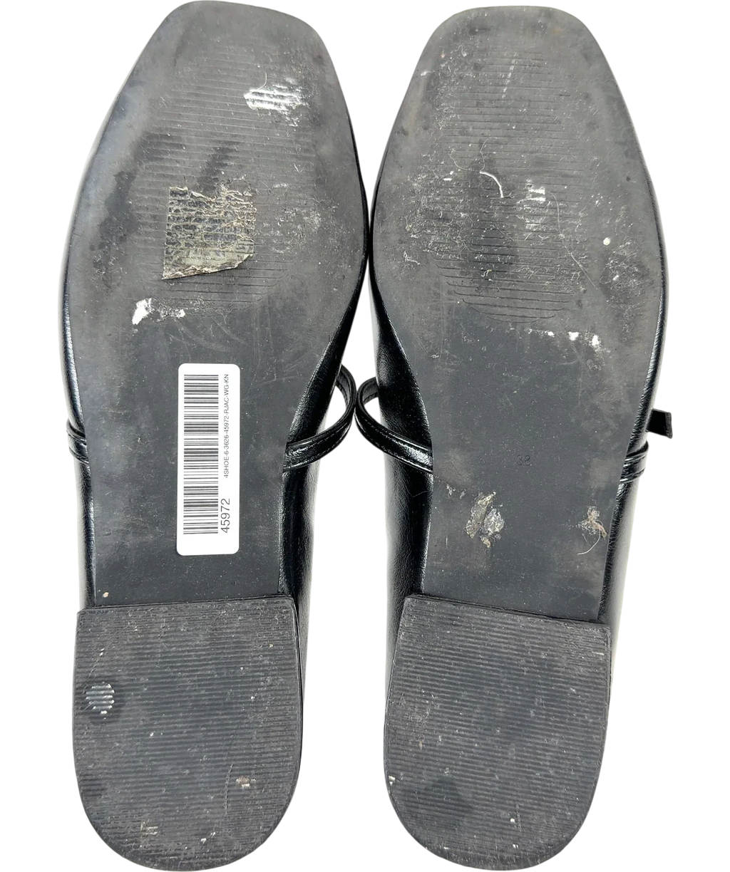 NA-KD Strap Detail Ballerinas Black Square Toe UK 5 — Sole