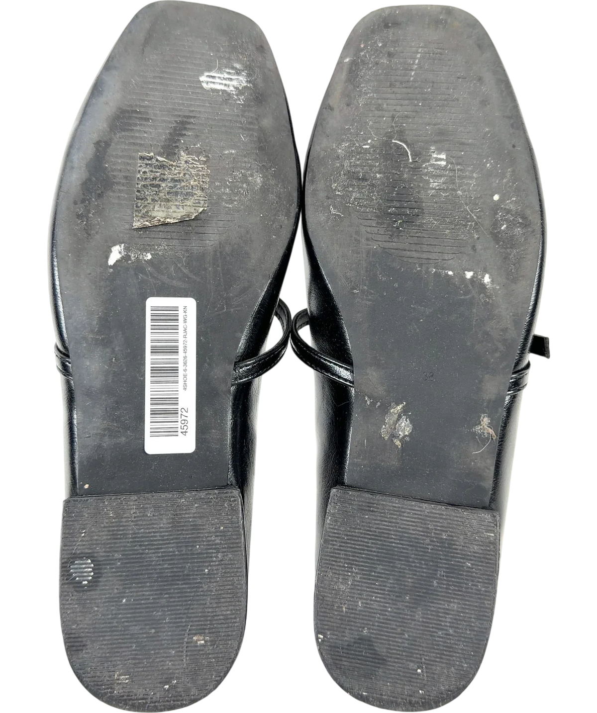NA-KD Strap Detail Ballerinas Black Square Toe UK 5 — Sole