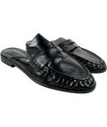 ASOS Design Black Ruched Loafer Mules UK 5 EU 38 — Front (angled)