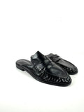 ASOS Black DESIGN Black Ruched Loafer Mules, size UK 5 EU 38 👠 — front